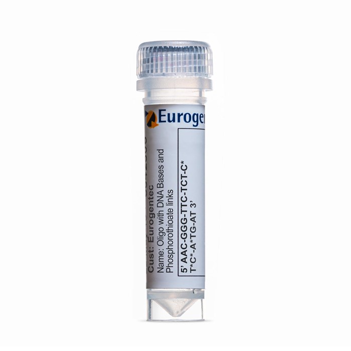 Example of a tube of Oligonucleotide constitued by DNA Base and Phosphorothioate link