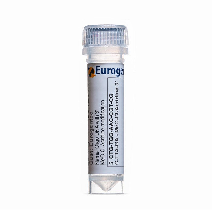 Example of a tube of an Oligonucleotide with 3' MeO-Cl-Acridine modification