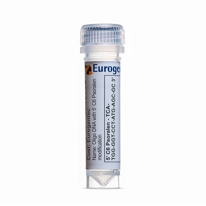 Example of a tube of an Oligonucleotide with 5' C6 Psoralen modification