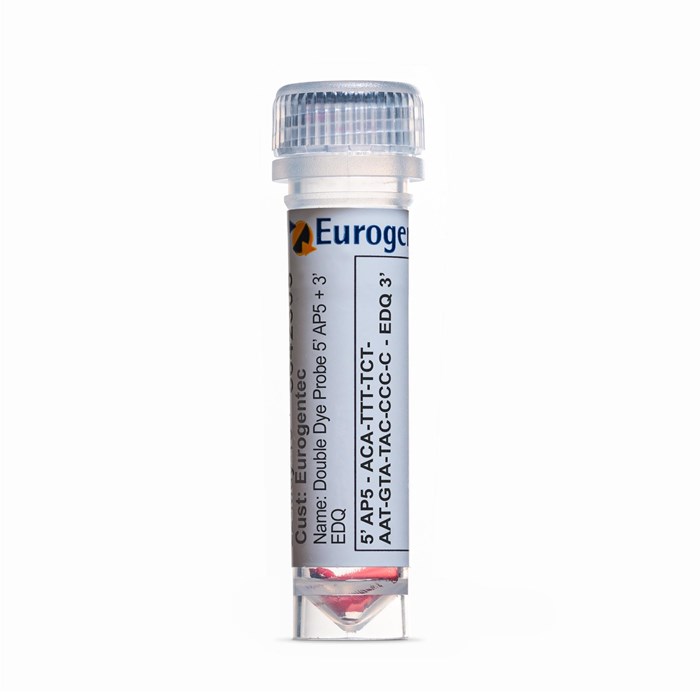 Example of a tube containing a Double Dye Probe 5' AP5 plus 3' EDQ