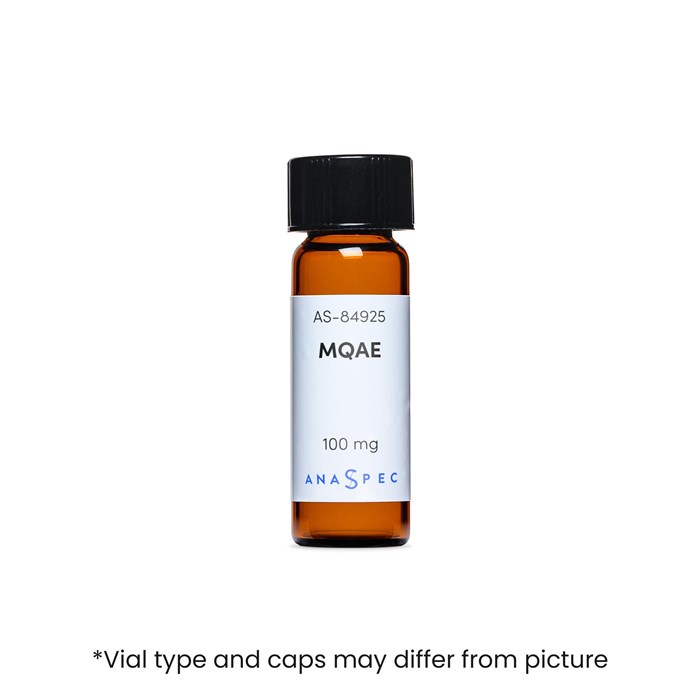 Bottle of MQAE (N-(Ethoxycarbonylmethyl)-6-methoxyquinolinium bromide)