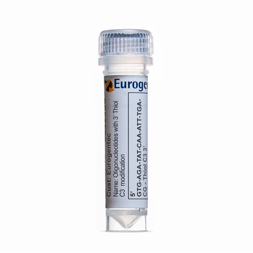 Example of a tube containing an Oligonucleotides with 3' Thiol C3 modification