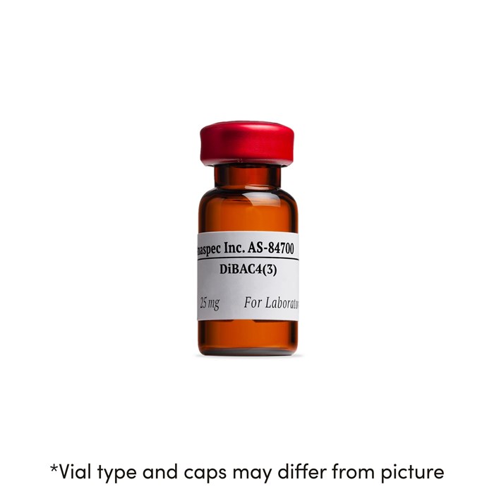 Bottle of DiBAC4(3) (Bis-(1,3-dibutylbarbituric acid)trimethine oxonol) UltraPure Grade